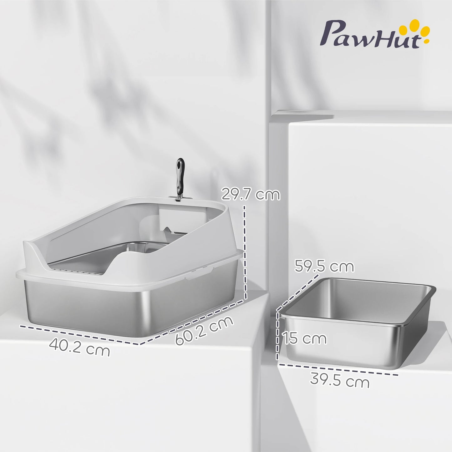Large TitanPaw Stainless Litter Pan