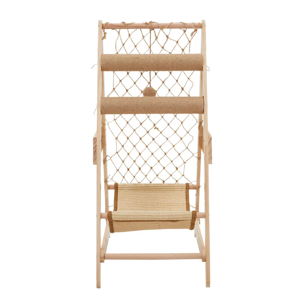 Wooden Climbing Cat Frame Sisal Hammock Cat Scratching Post Climbing Net Wear-Resistant Pet Furniture