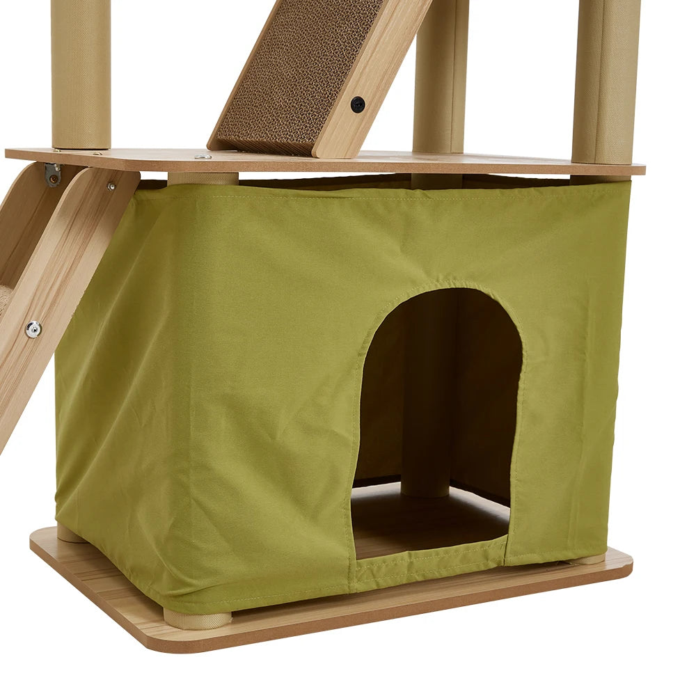 Multi-Level Cat Tower with Scratching Boards & Climbing House