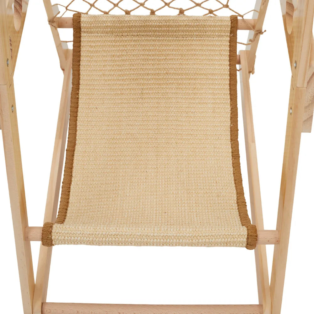 Wooden Climbing Cat Frame Sisal Hammock Cat Scratching Post Climbing Net Wear-Resistant Pet Furniture