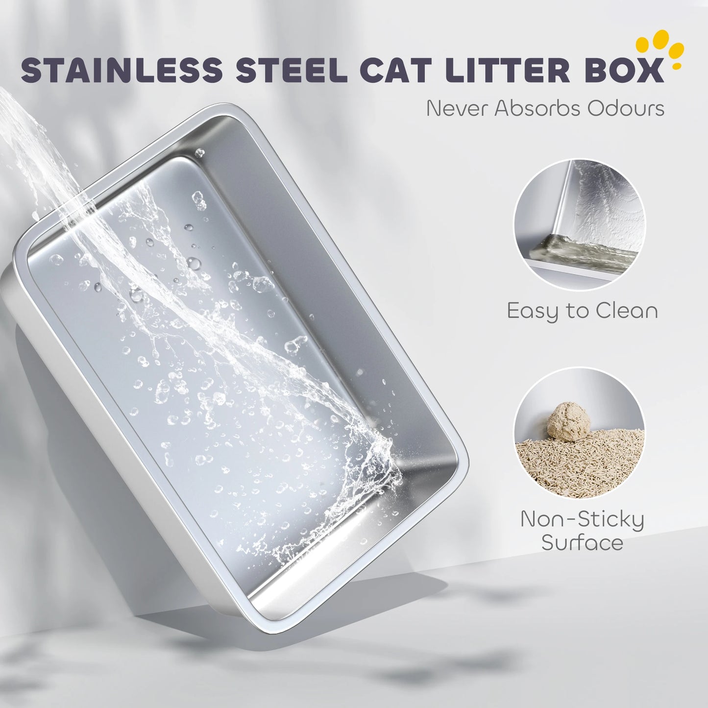 Large TitanPaw Stainless Litter Pan