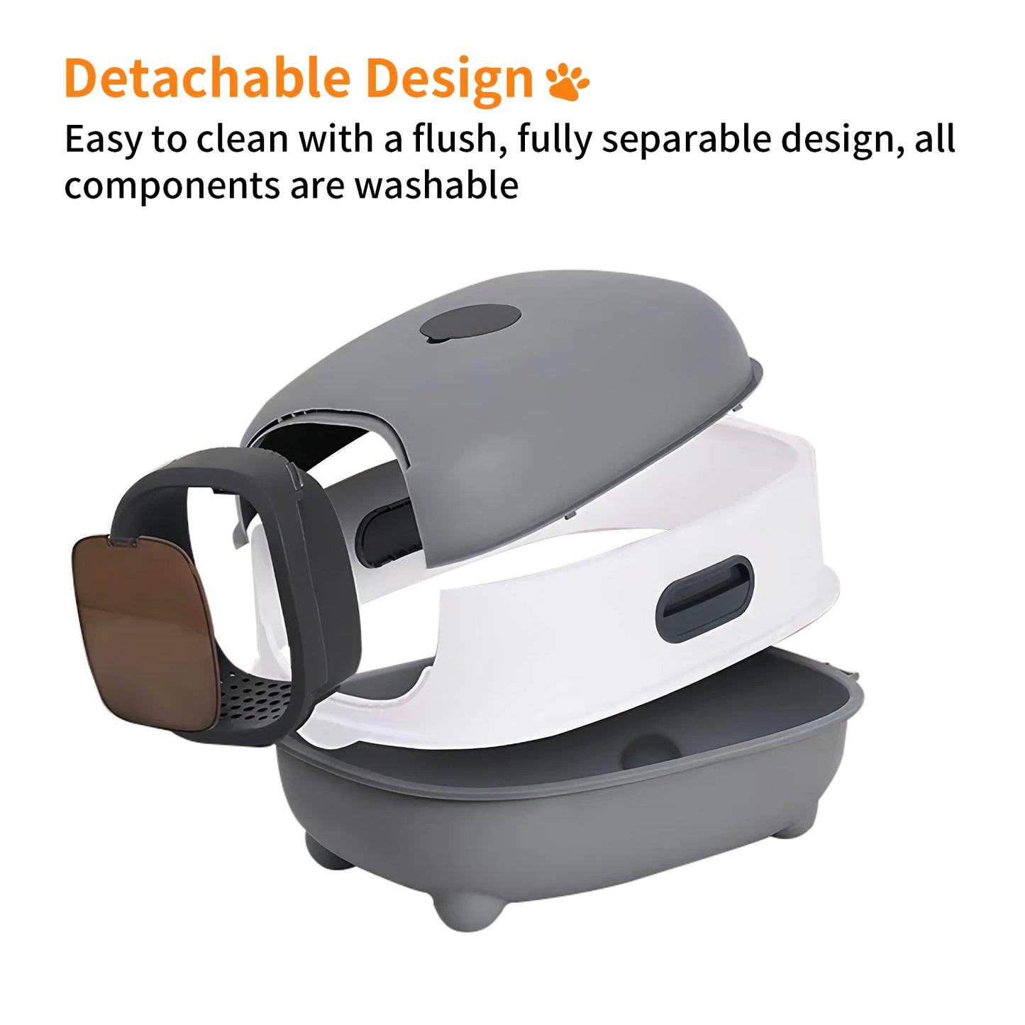 Large Enclosed Cat Litter Box with Lid – Splashproof & Easy to Clean