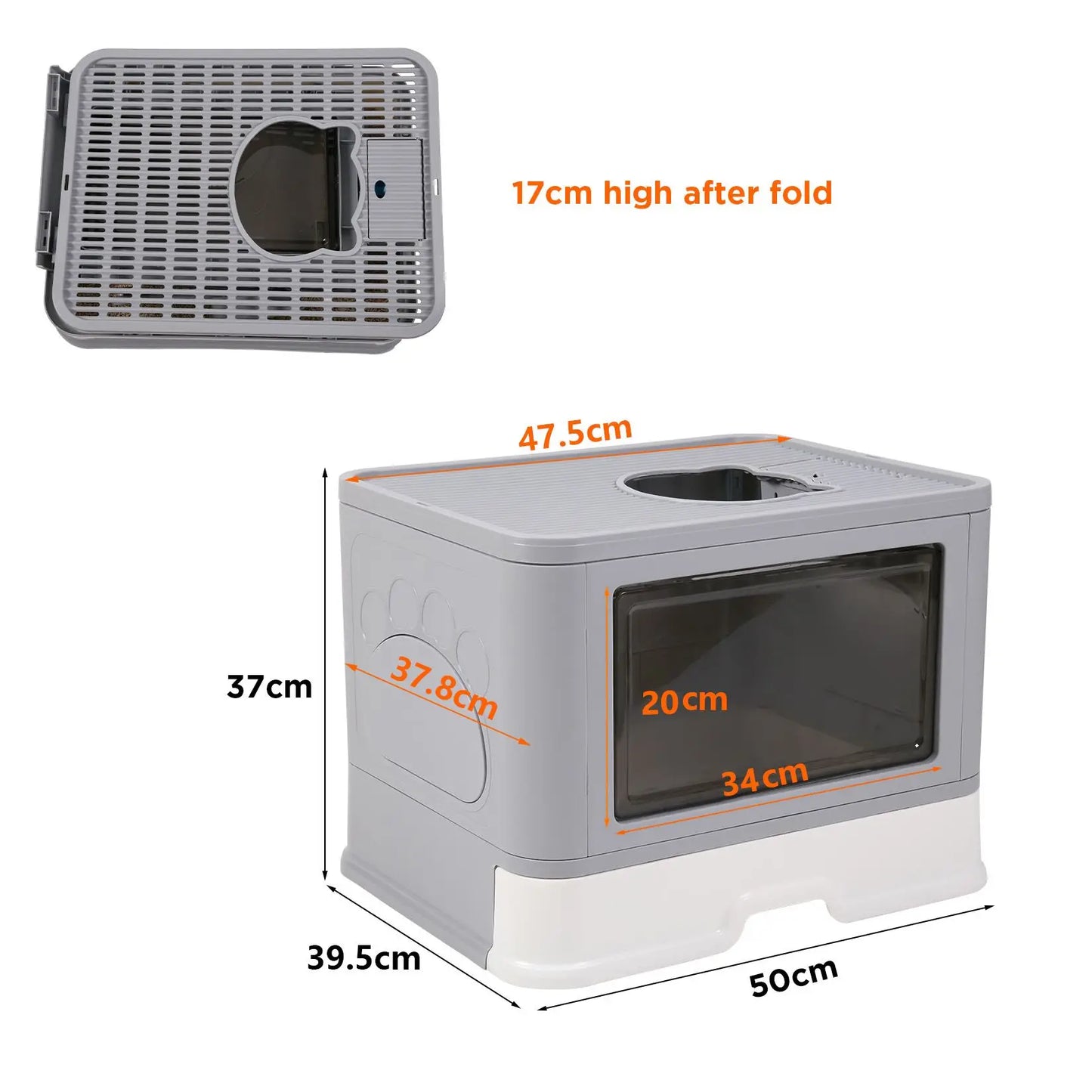 Large Enclosed Cat Litter Box with Lid – Splashproof & Easy to Clean