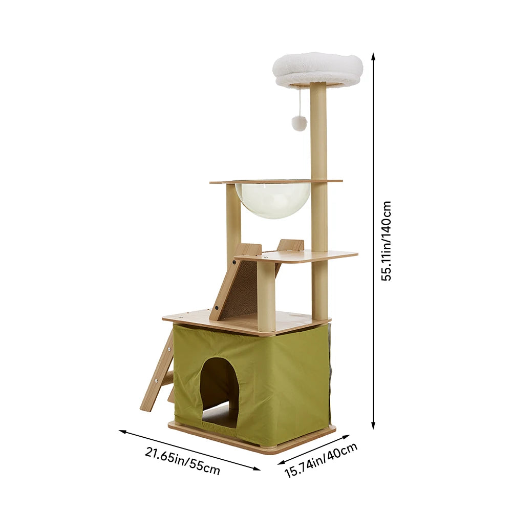 Deluxe Multi-Level Cat Tree Tower with Scratching Posts & Climbing Frame