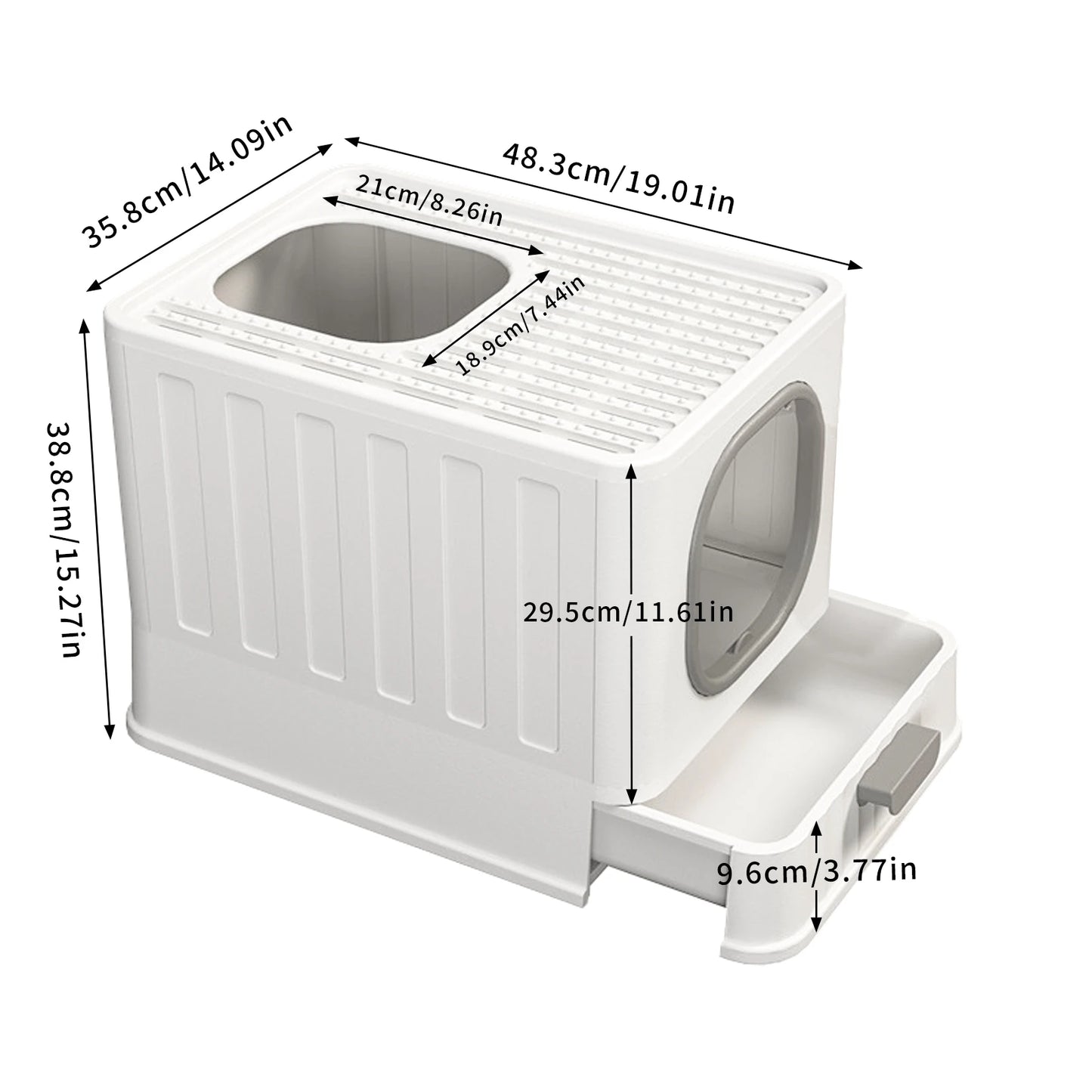 Large Enclosed Cat Litter Box with Lid – Splashproof & Easy to Clean