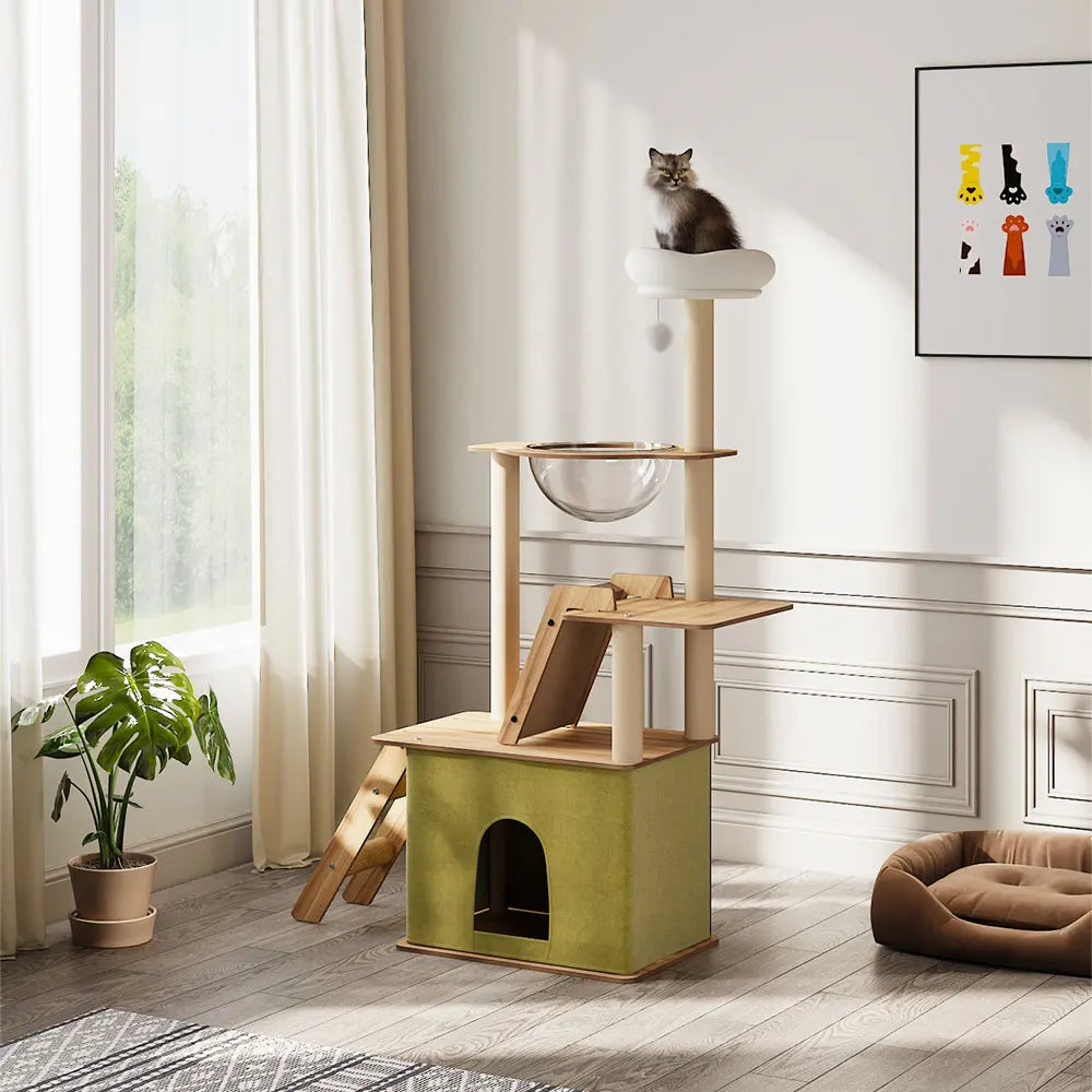 Deluxe Multi-Level Cat Tree Tower with Scratching Posts & Climbing Frame