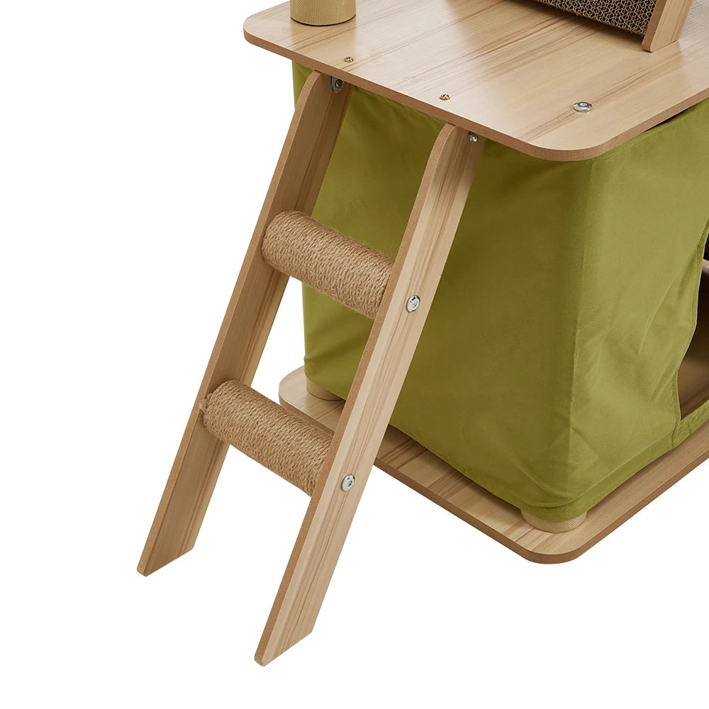 Multi-Level Cat Tower with Scratching Boards & Climbing House