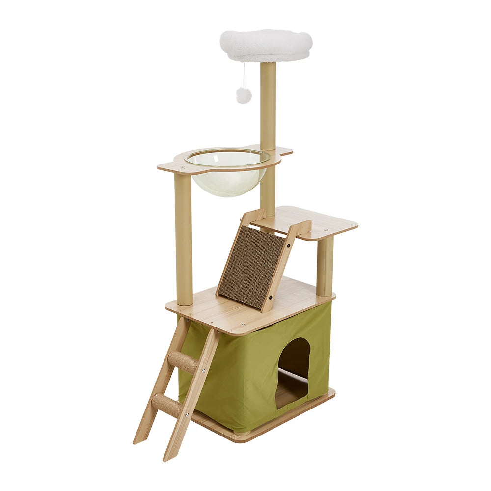 Multi-Level Cat Tower with Scratching Boards & Climbing House