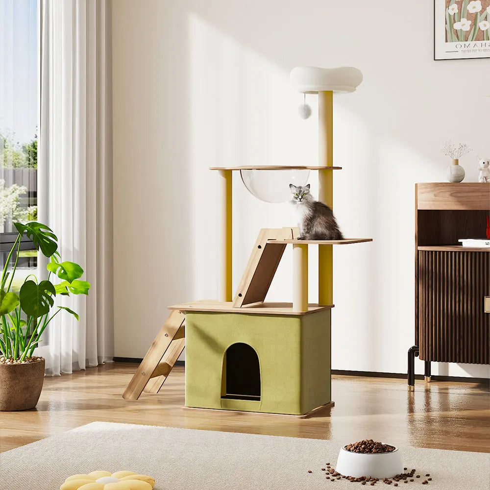 Deluxe Multi-Level Cat Tree Tower with Scratching Posts & Climbing Frame