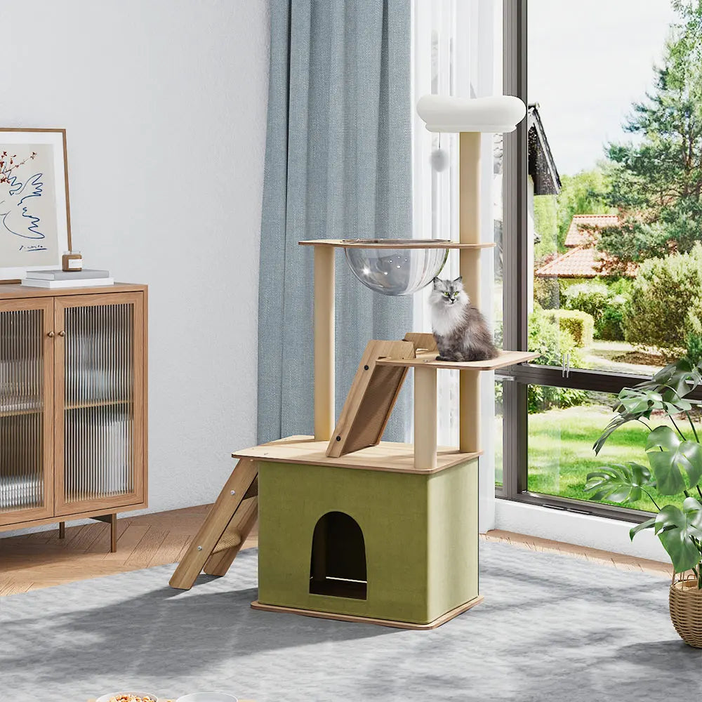 Multi-Level Cat Tower with Scratching Boards & Climbing House